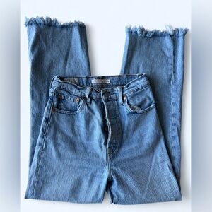 Levi's 501 Womens High-Waisted Rib Cage Straight-leg Blue Denim Jeans 26